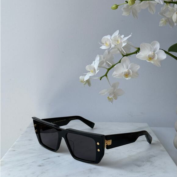 NEW Balmain B-VI Black Gold Sunglasses $760 - Picture 1 of 7